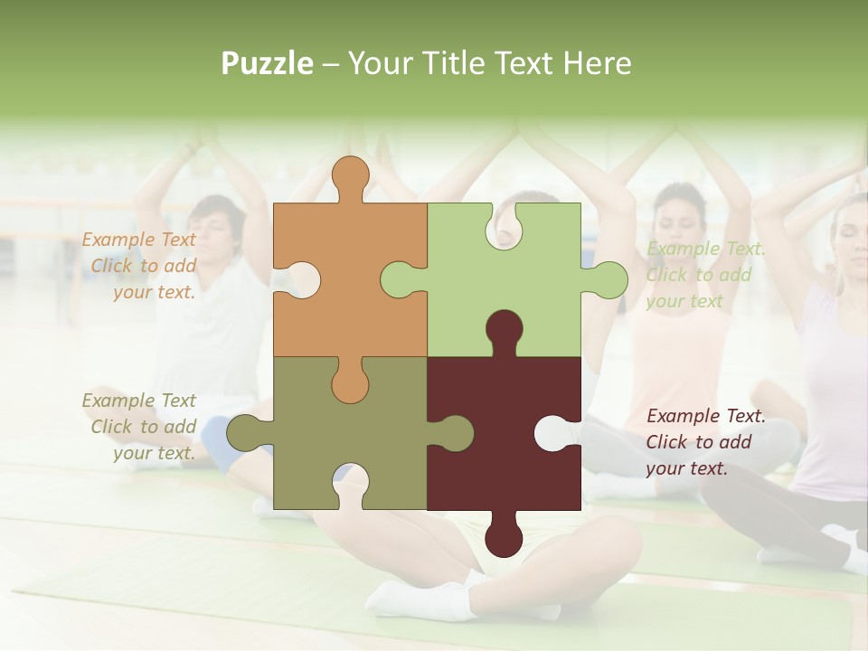A Group Of People Doing Yoga In A Room PowerPoint Template