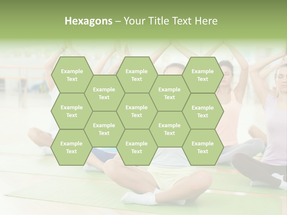 A Group Of People Doing Yoga In A Room PowerPoint Template