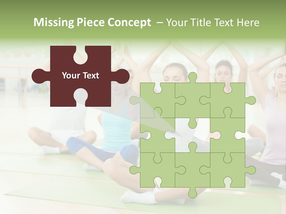 A Group Of People Doing Yoga In A Room PowerPoint Template