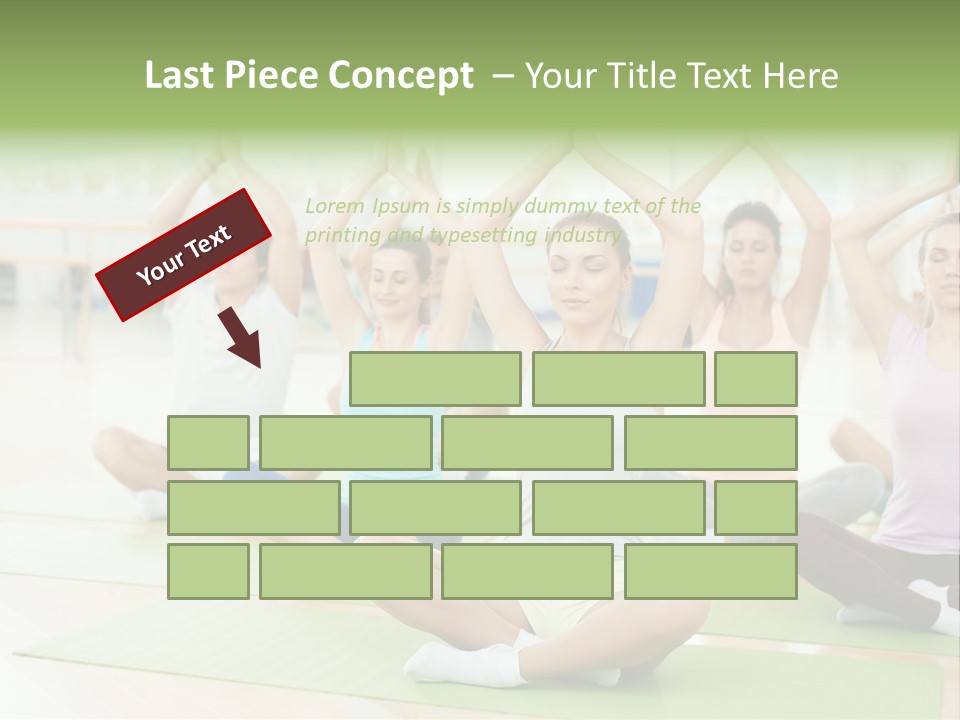A Group Of People Doing Yoga In A Room PowerPoint Template