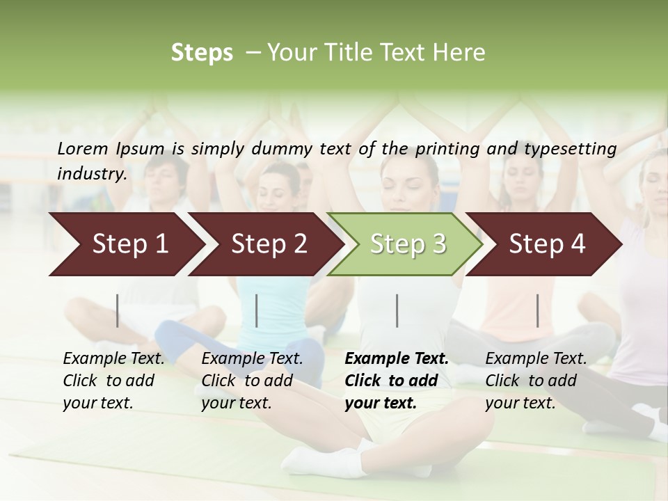 A Group Of People Doing Yoga In A Room PowerPoint Template