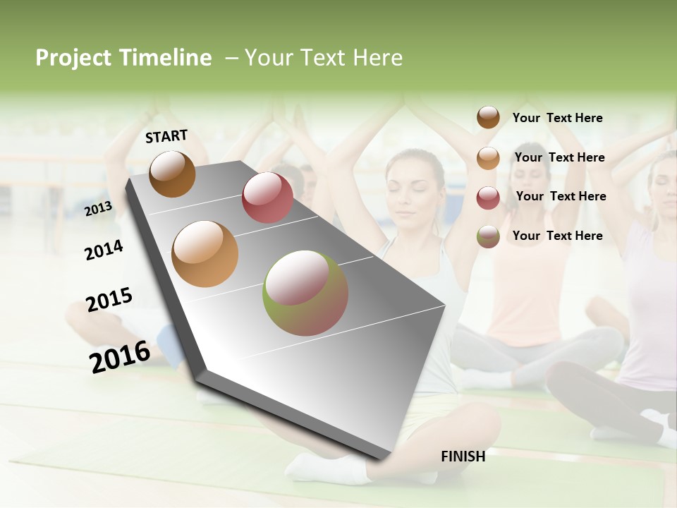A Group Of People Doing Yoga In A Room PowerPoint Template