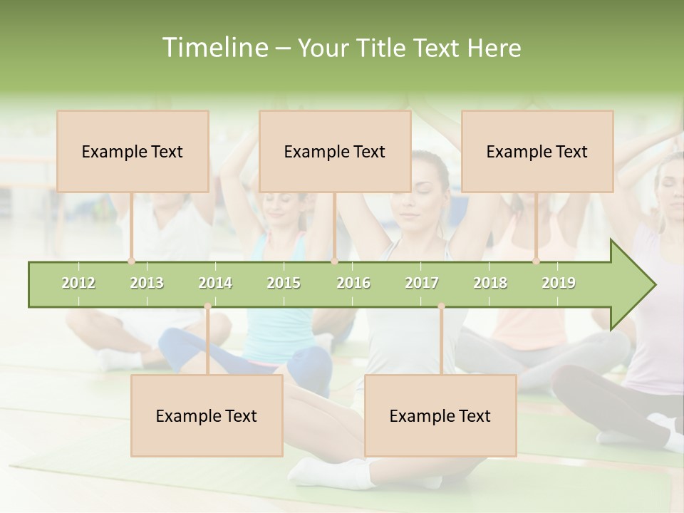 A Group Of People Doing Yoga In A Room PowerPoint Template