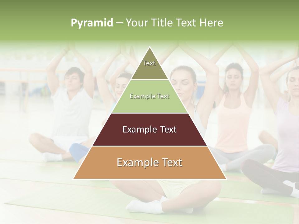 A Group Of People Doing Yoga In A Room PowerPoint Template
