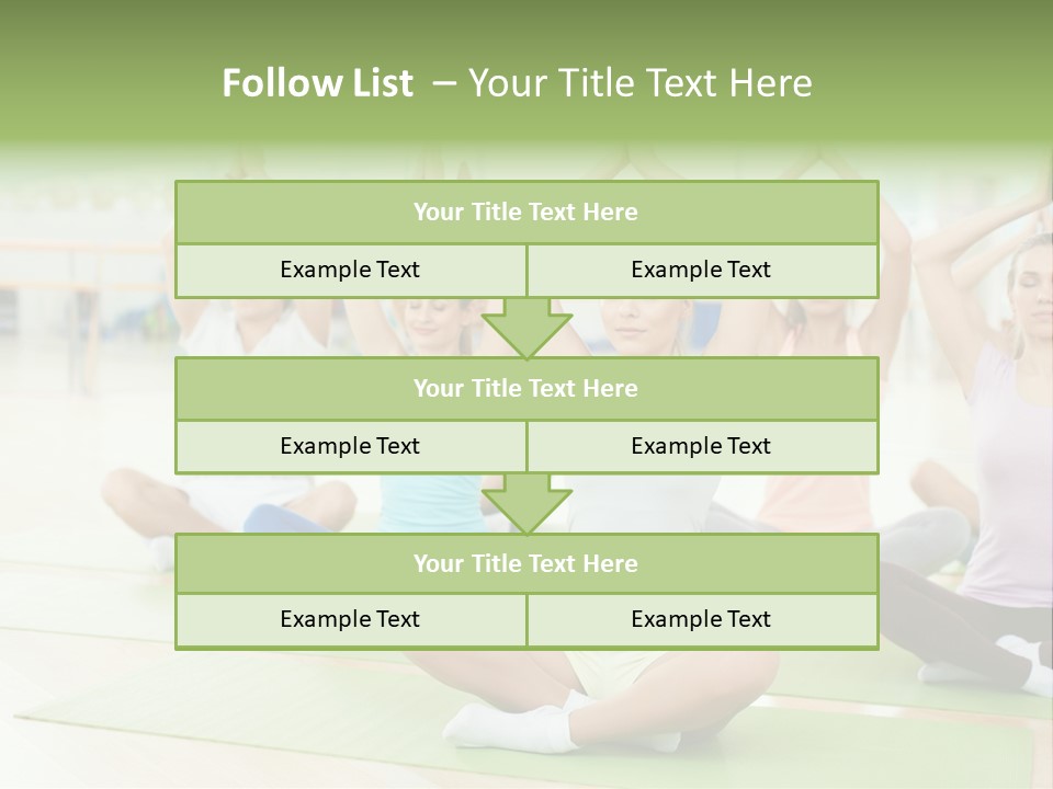 A Group Of People Doing Yoga In A Room PowerPoint Template