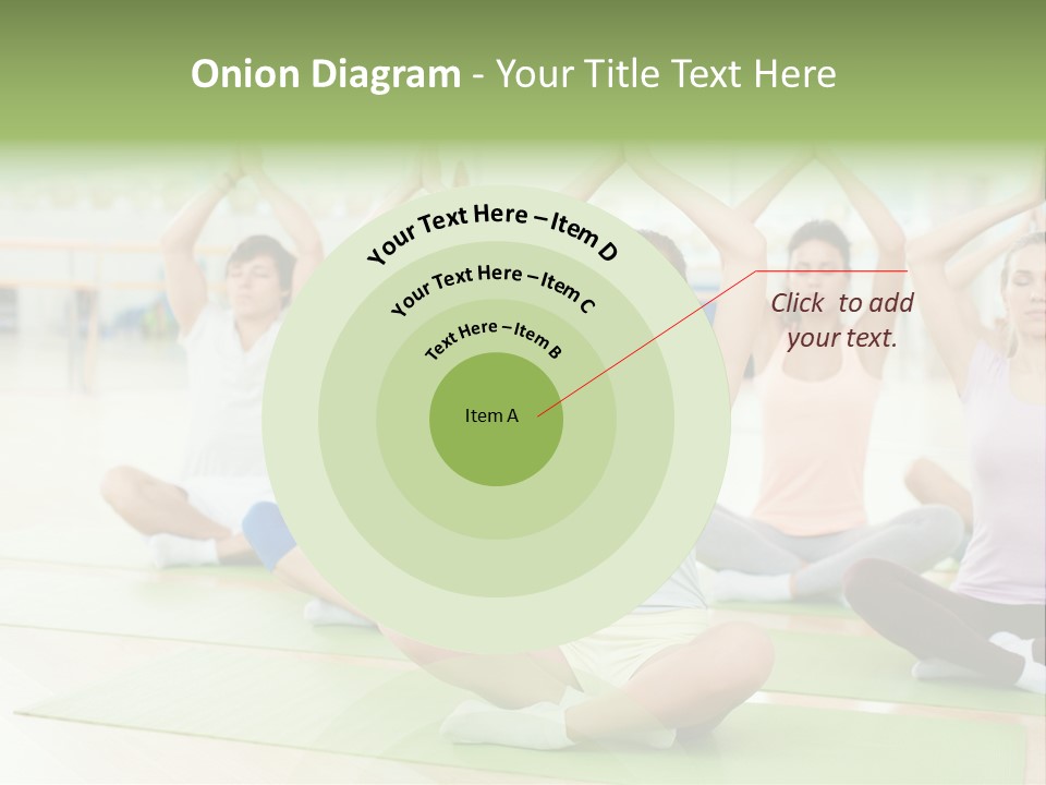 A Group Of People Doing Yoga In A Room PowerPoint Template