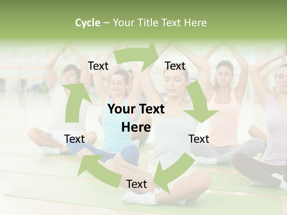 A Group Of People Doing Yoga In A Room PowerPoint Template