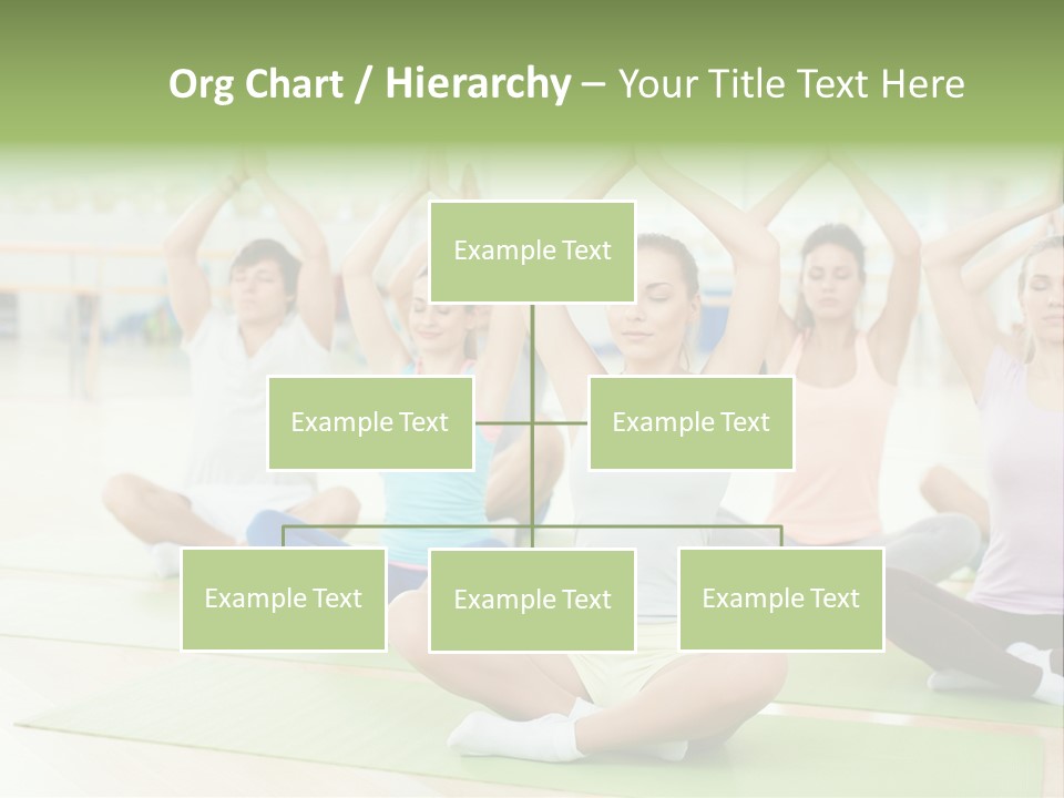 A Group Of People Doing Yoga In A Room PowerPoint Template
