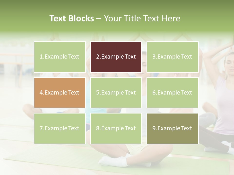 A Group Of People Doing Yoga In A Room PowerPoint Template