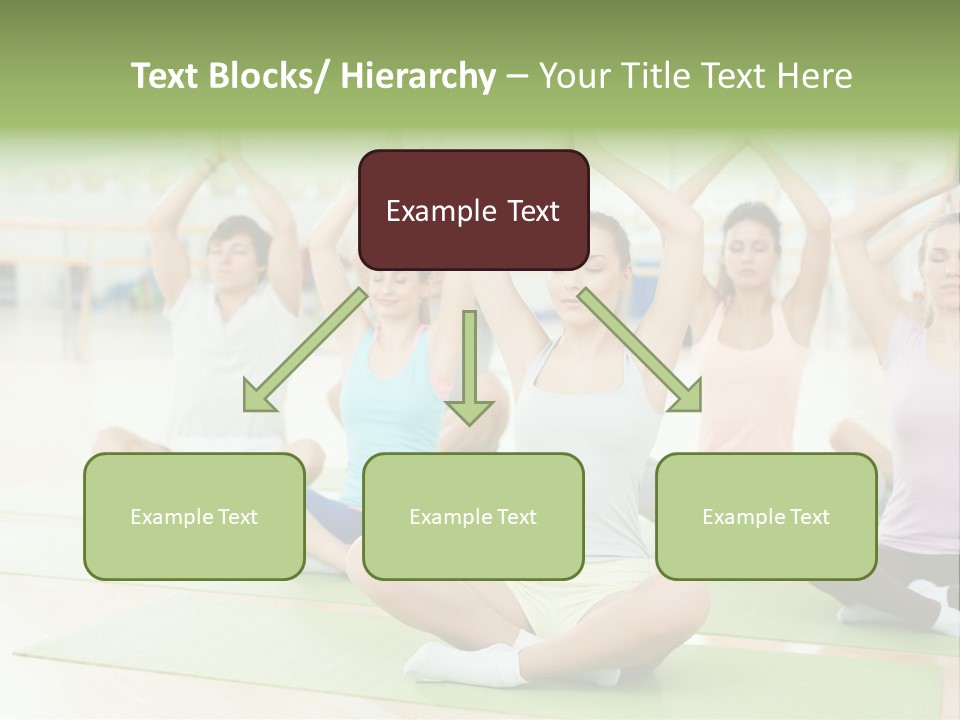 A Group Of People Doing Yoga In A Room PowerPoint Template