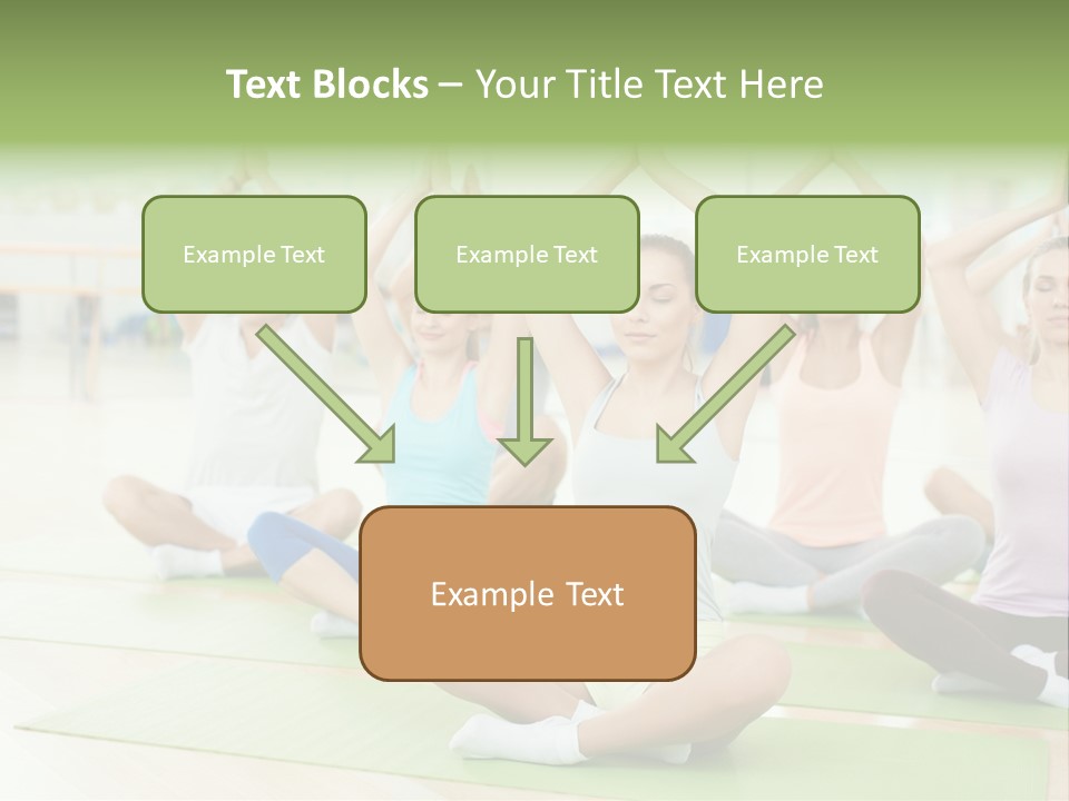A Group Of People Doing Yoga In A Room PowerPoint Template
