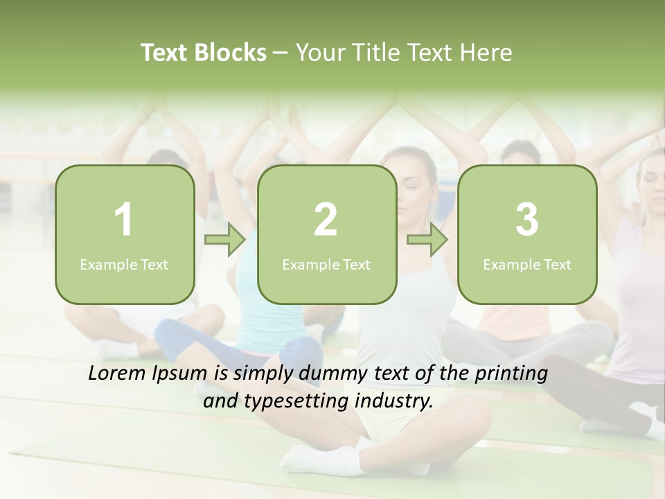 A Group Of People Doing Yoga In A Room PowerPoint Template