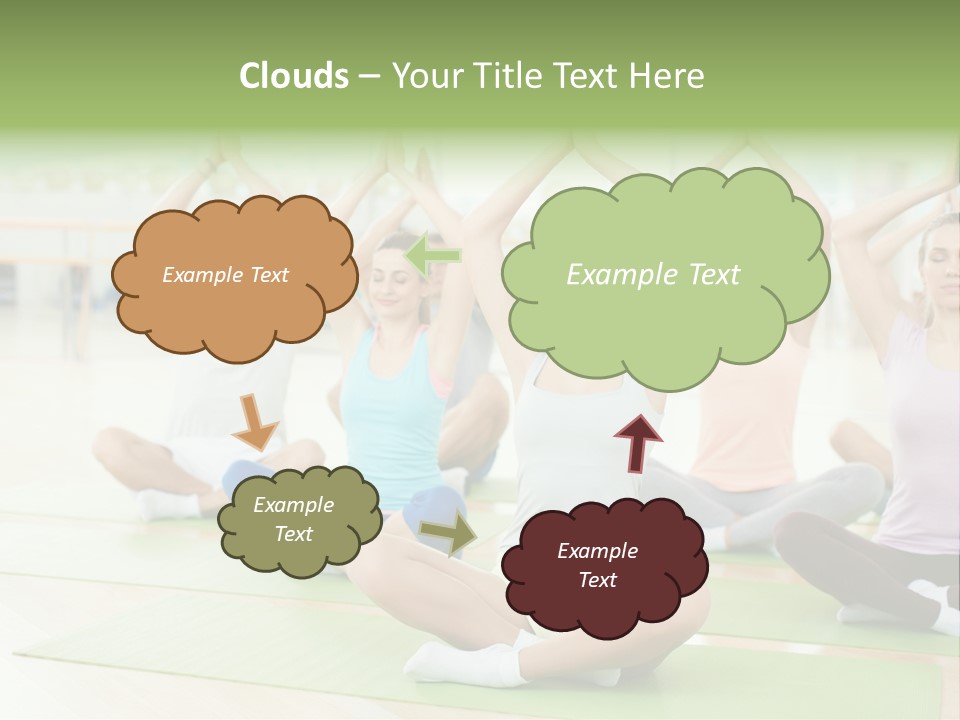 A Group Of People Doing Yoga In A Room PowerPoint Template