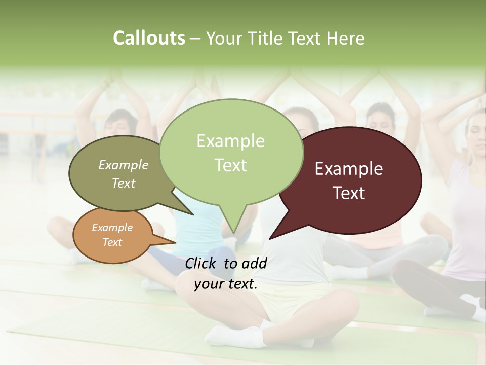 A Group Of People Doing Yoga In A Room PowerPoint Template