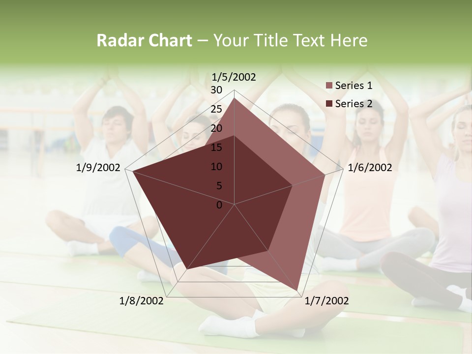 A Group Of People Doing Yoga In A Room PowerPoint Template