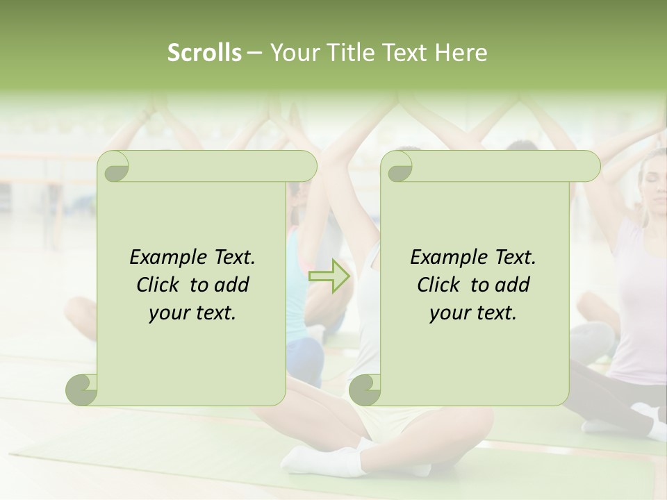 A Group Of People Doing Yoga In A Room PowerPoint Template
