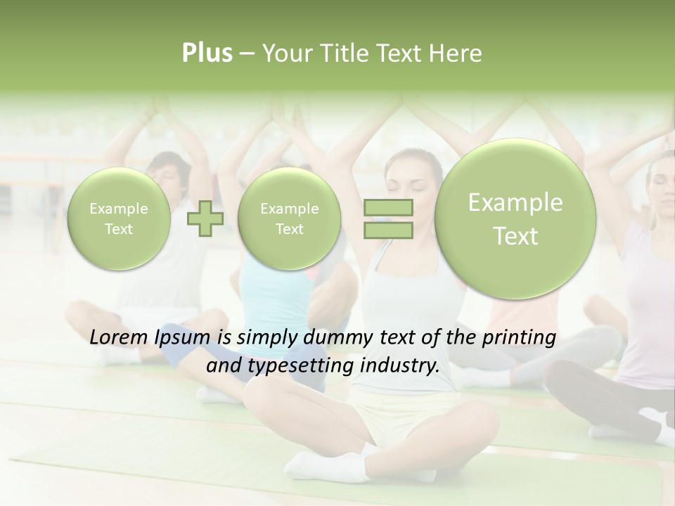 A Group Of People Doing Yoga In A Room PowerPoint Template