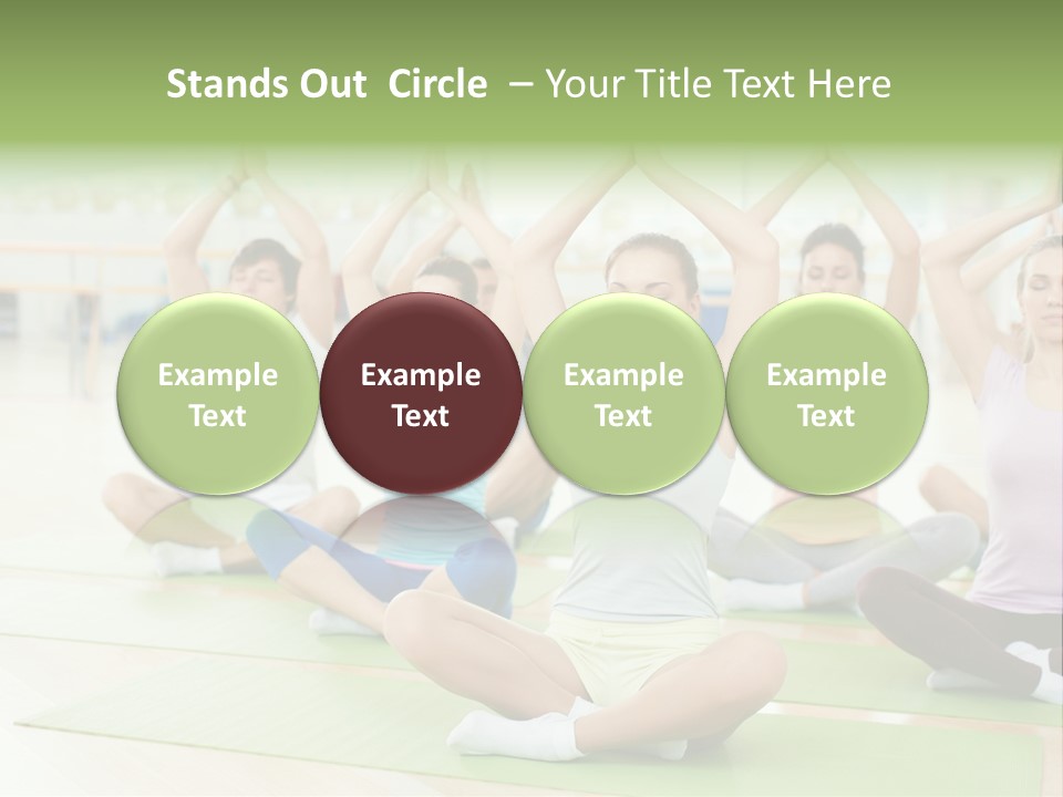 A Group Of People Doing Yoga In A Room PowerPoint Template