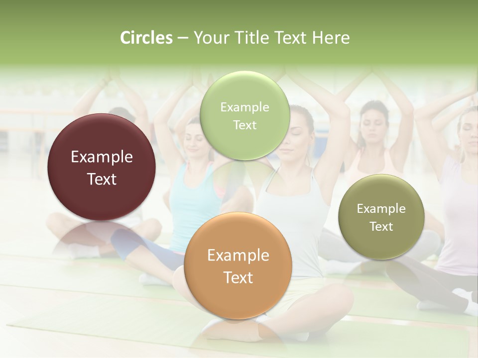 A Group Of People Doing Yoga In A Room PowerPoint Template