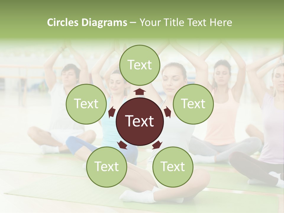 A Group Of People Doing Yoga In A Room PowerPoint Template