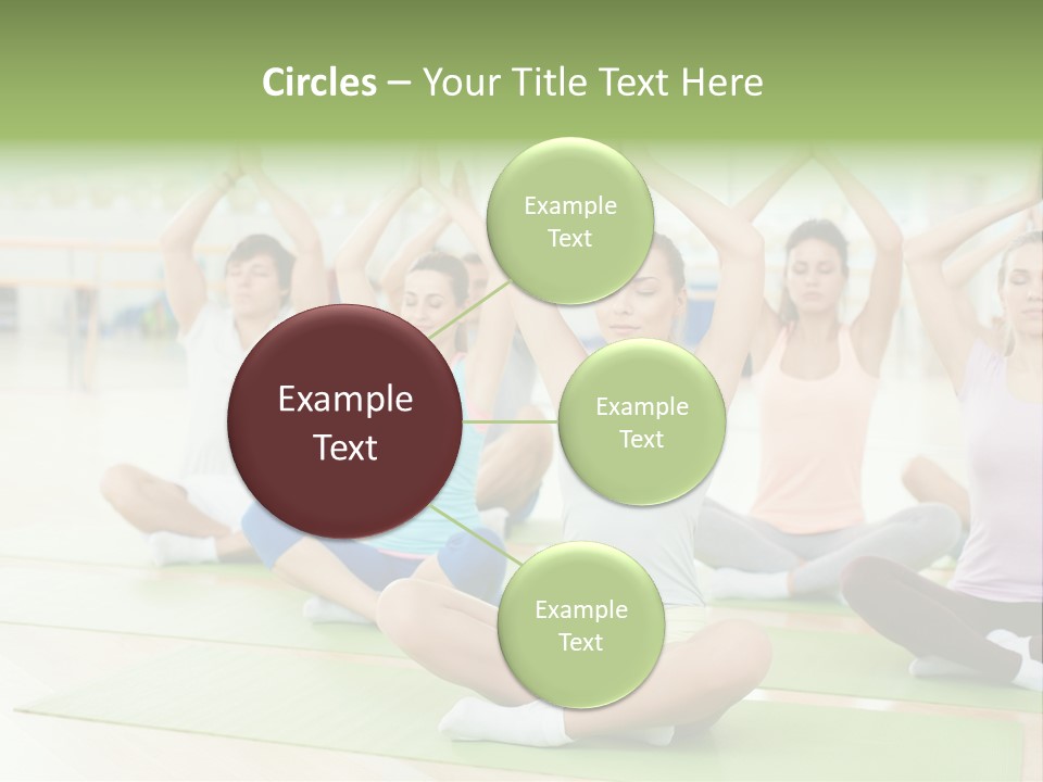 A Group Of People Doing Yoga In A Room PowerPoint Template