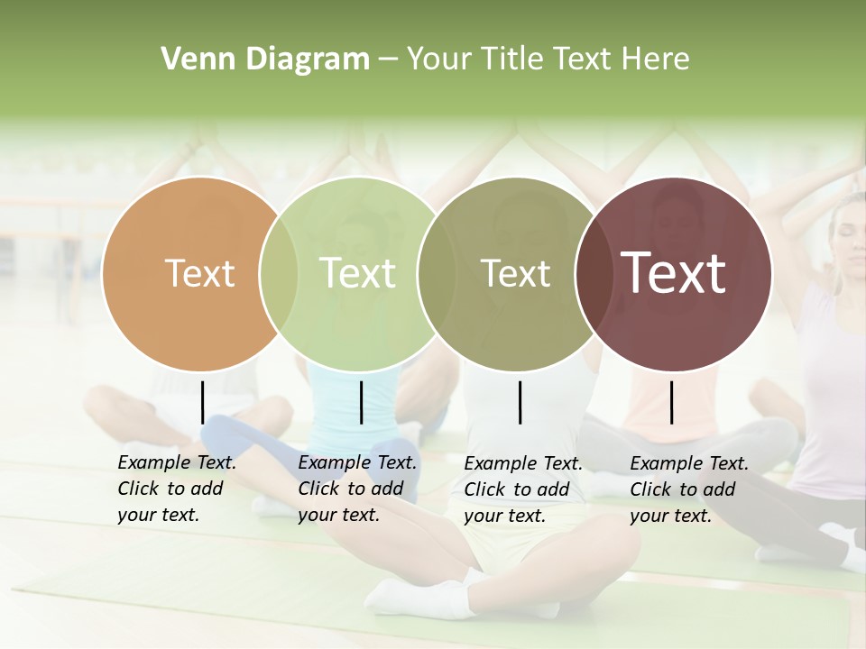 A Group Of People Doing Yoga In A Room PowerPoint Template