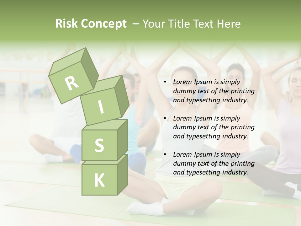 A Group Of People Doing Yoga In A Room PowerPoint Template