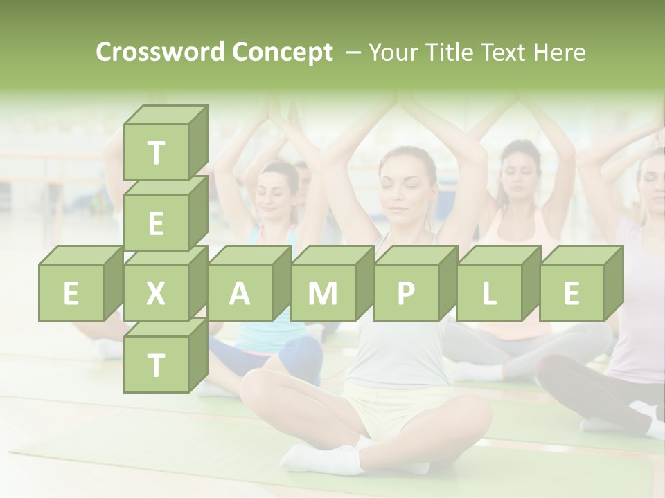 A Group Of People Doing Yoga In A Room PowerPoint Template