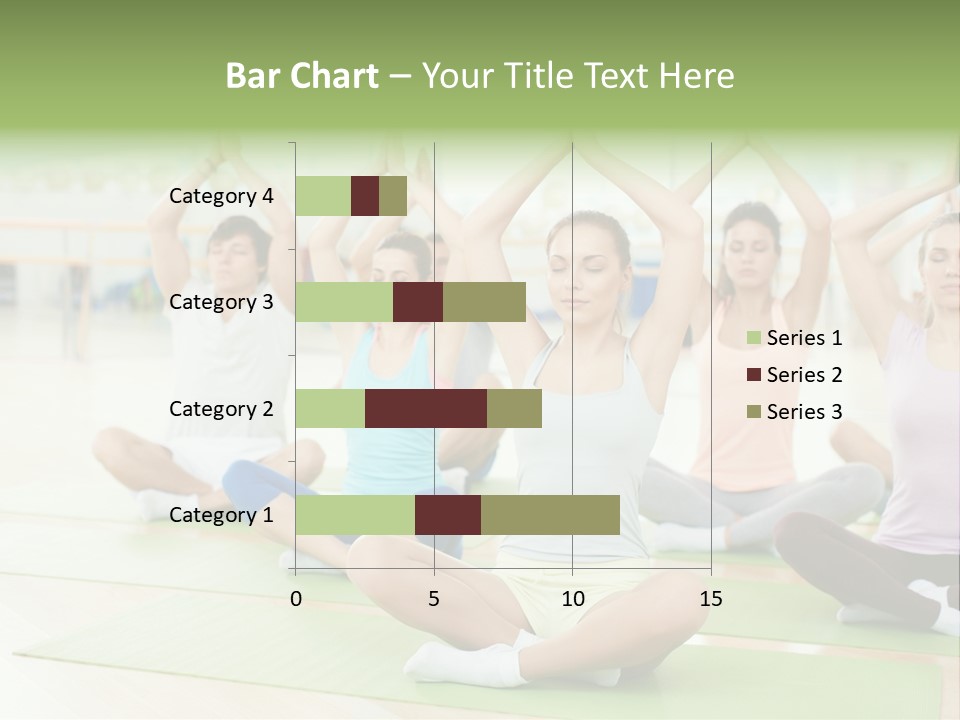 A Group Of People Doing Yoga In A Room PowerPoint Template
