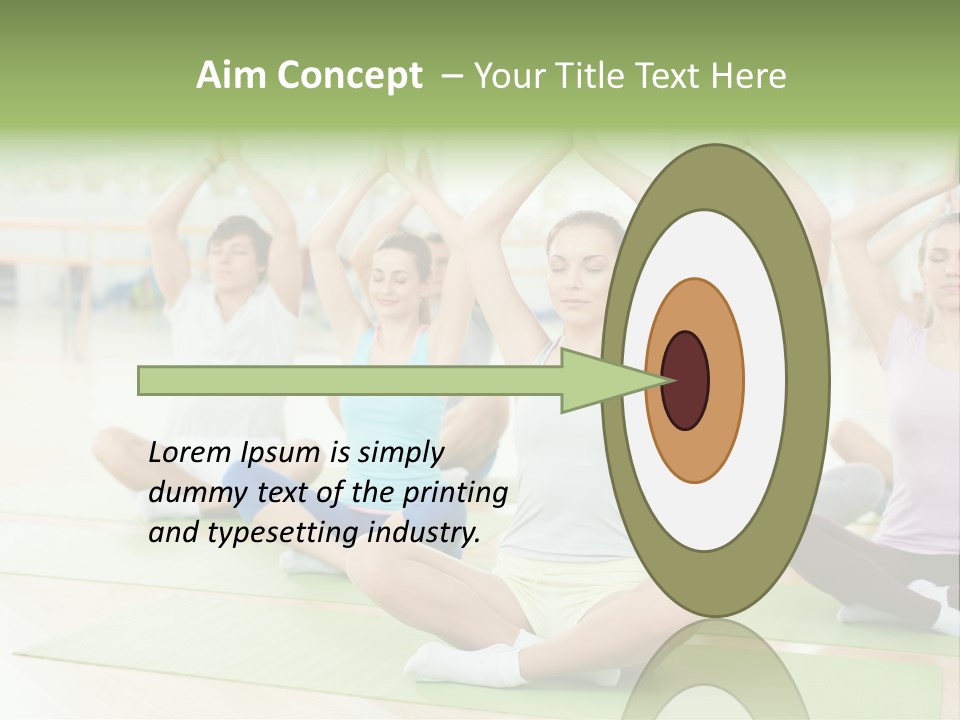 A Group Of People Doing Yoga In A Room PowerPoint Template
