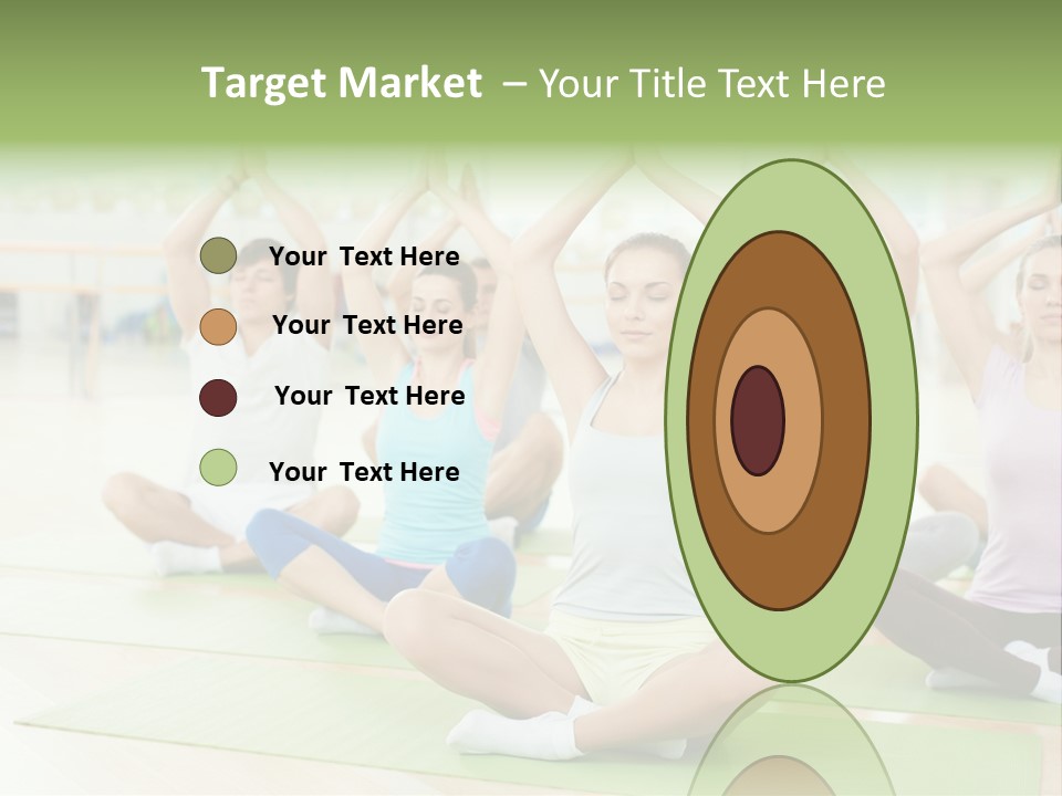 A Group Of People Doing Yoga In A Room PowerPoint Template