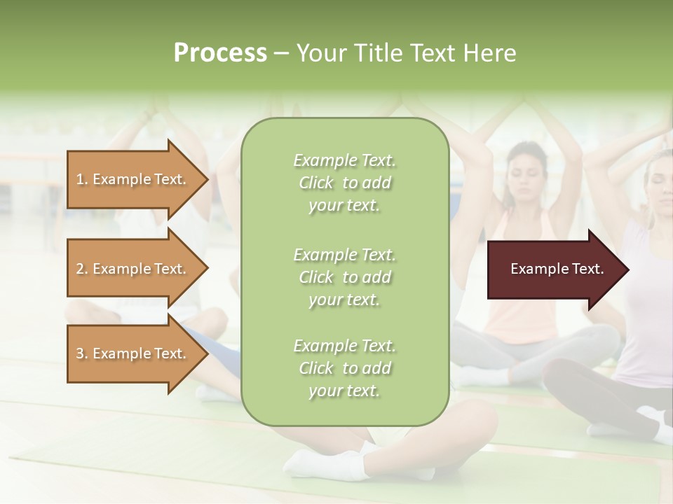 A Group Of People Doing Yoga In A Room PowerPoint Template
