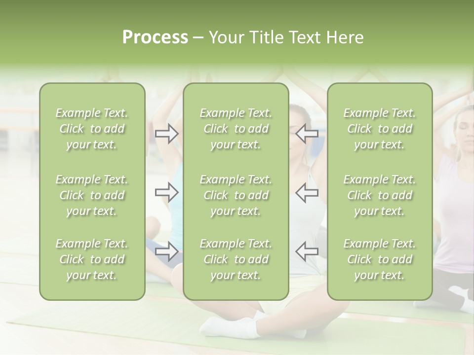 A Group Of People Doing Yoga In A Room PowerPoint Template