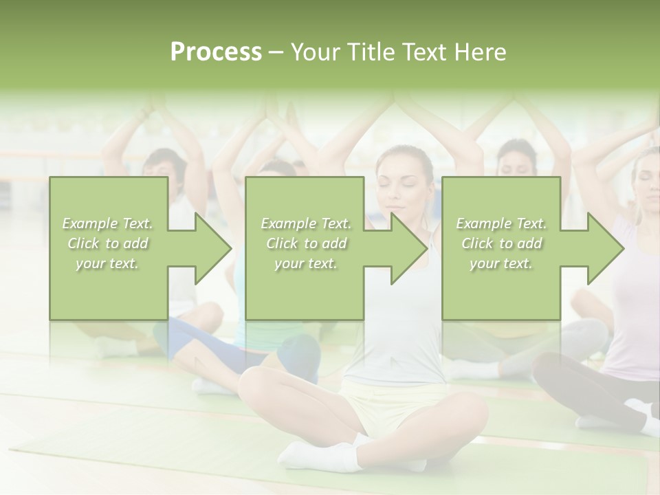 A Group Of People Doing Yoga In A Room PowerPoint Template