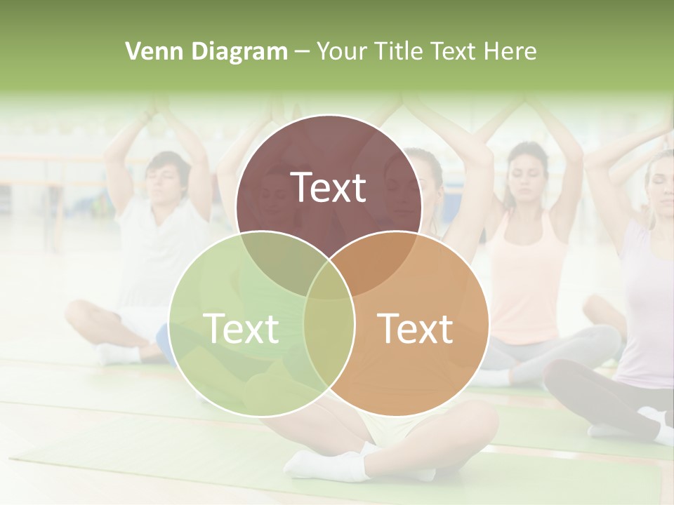 A Group Of People Doing Yoga In A Room PowerPoint Template