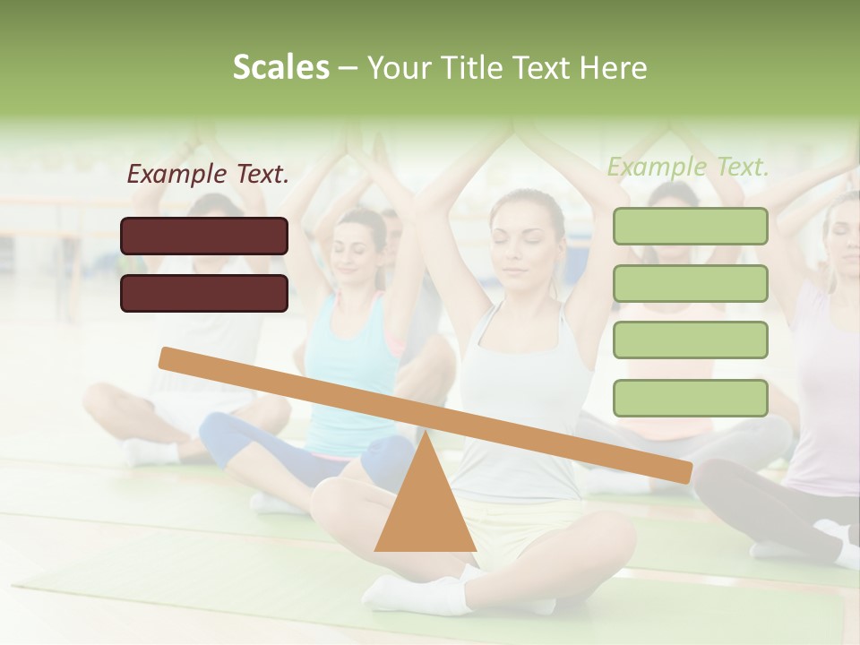 A Group Of People Doing Yoga In A Room PowerPoint Template