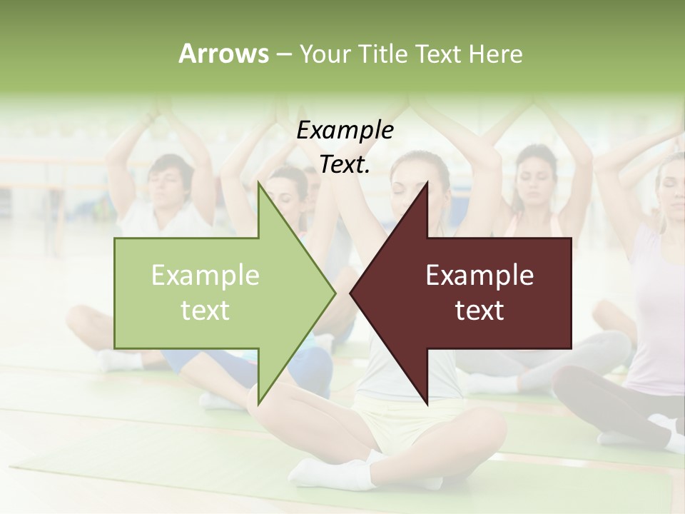 A Group Of People Doing Yoga In A Room PowerPoint Template