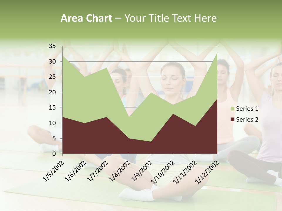 A Group Of People Doing Yoga In A Room PowerPoint Template