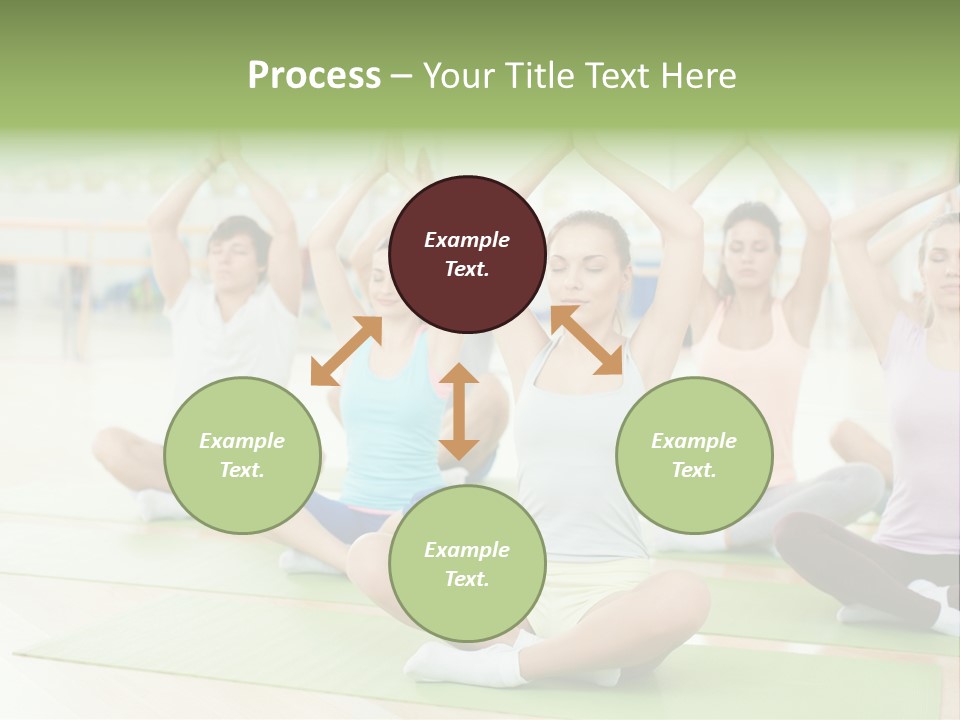 A Group Of People Doing Yoga In A Room PowerPoint Template