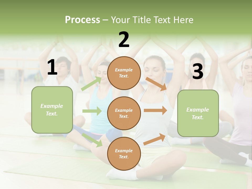 A Group Of People Doing Yoga In A Room PowerPoint Template