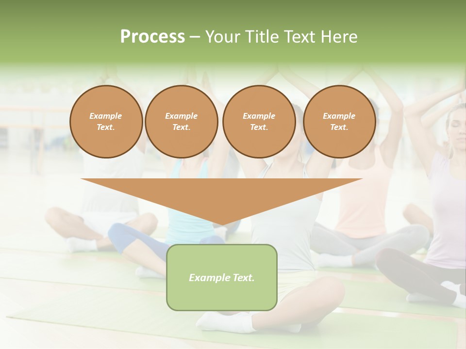 A Group Of People Doing Yoga In A Room PowerPoint Template