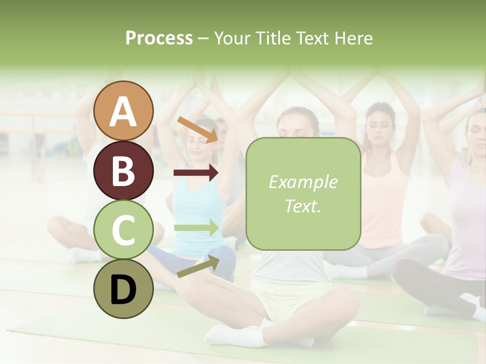 A Group Of People Doing Yoga In A Room PowerPoint Template
