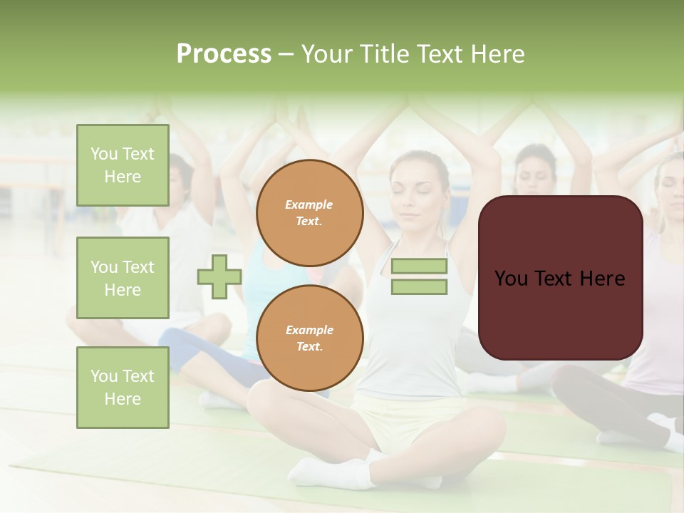 A Group Of People Doing Yoga In A Room PowerPoint Template