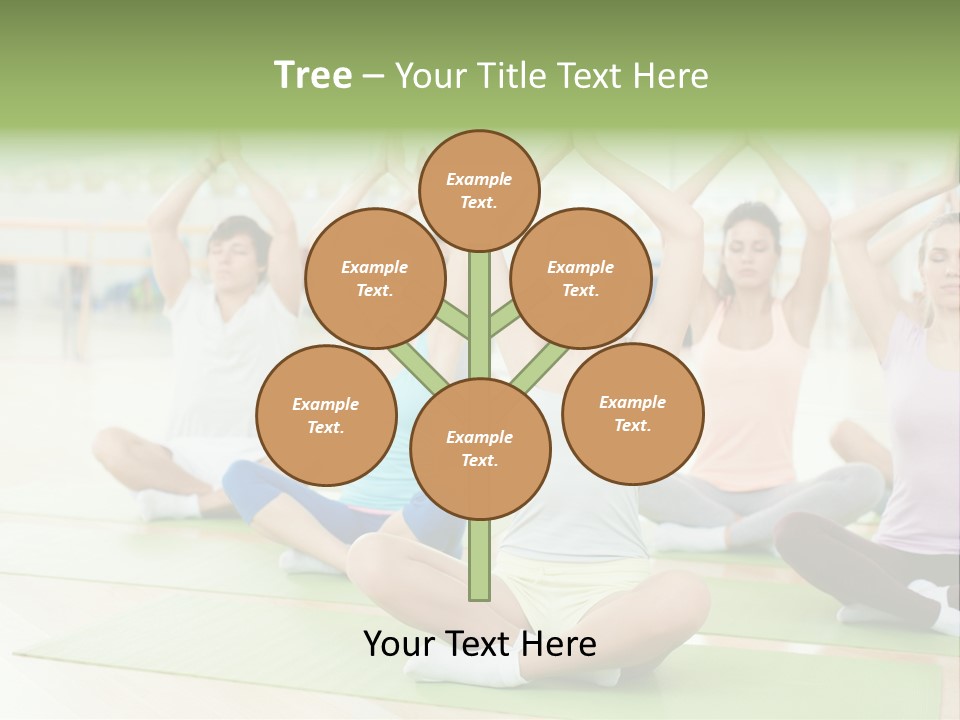 A Group Of People Doing Yoga In A Room PowerPoint Template