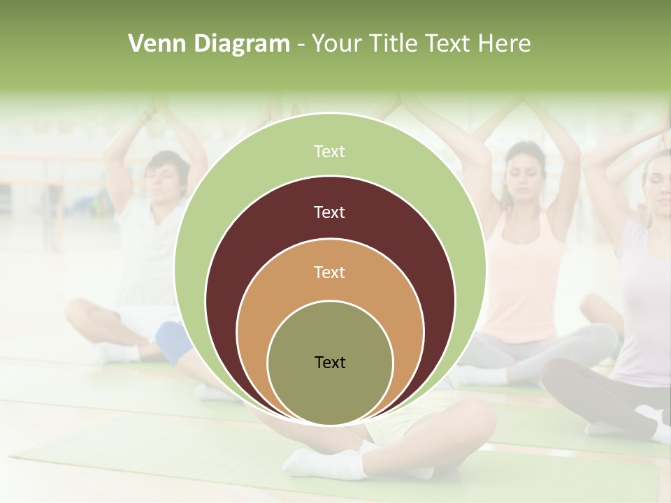 A Group Of People Doing Yoga In A Room PowerPoint Template