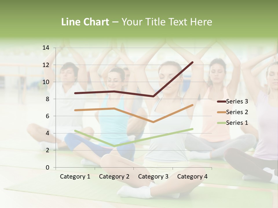 A Group Of People Doing Yoga In A Room PowerPoint Template