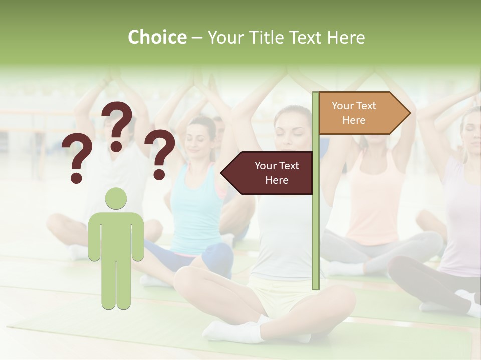 A Group Of People Doing Yoga In A Room PowerPoint Template