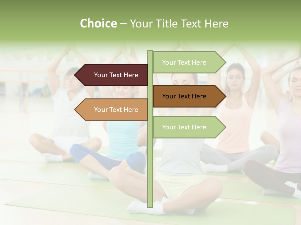 A Group Of People Doing Yoga In A Room PowerPoint Template