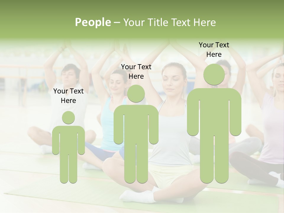 A Group Of People Doing Yoga In A Room PowerPoint Template