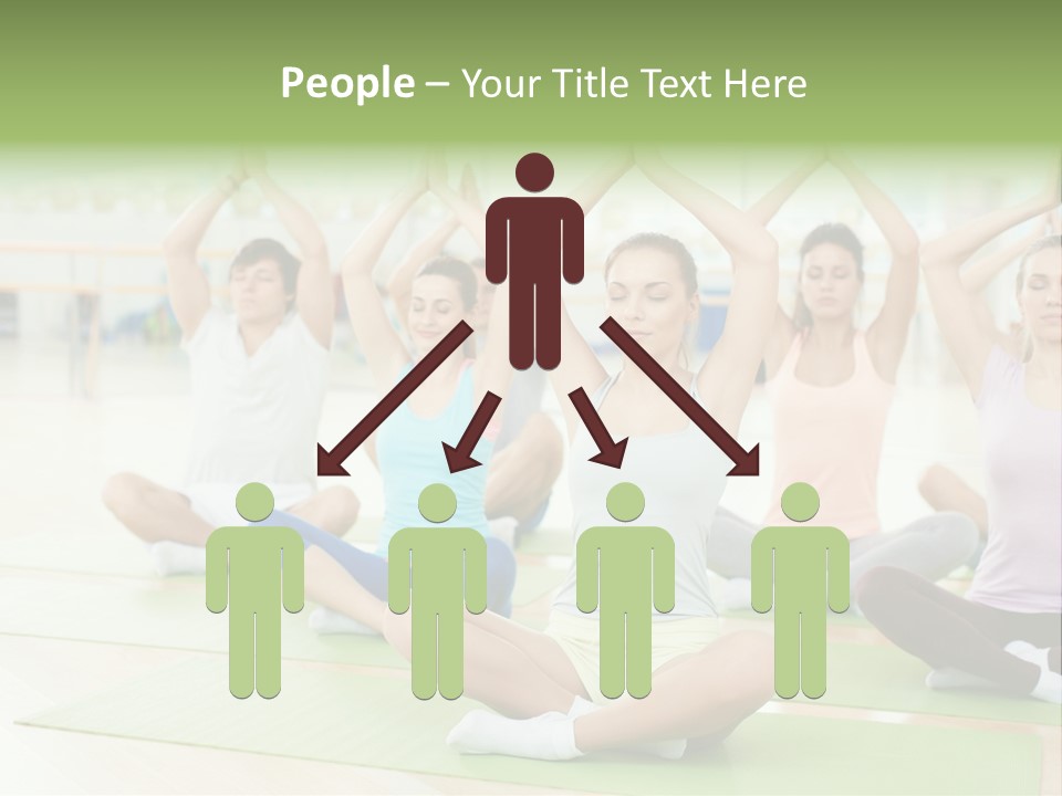 A Group Of People Doing Yoga In A Room PowerPoint Template